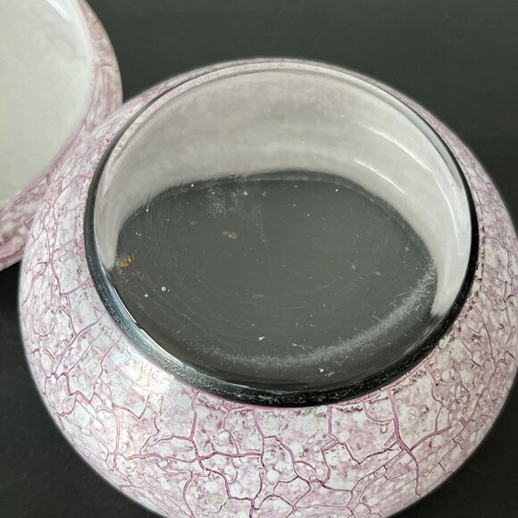 Pink Marbled Glass Vanity Jar // Vintage Powder Jar - Picture 6 of 7